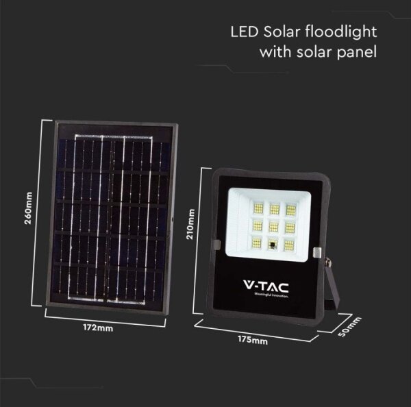 LED Venkovní solární reflektor LED/6W/3,2V 6400K IP65
