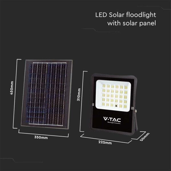LED Venkovní solární reflektor LED/20W/3,2V 6400K IP65