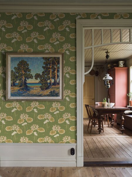 Vliesová tapeta na zeď, zelená, květiny, lekníny, 4167, Alla Tiders Hus, Borastapeter
