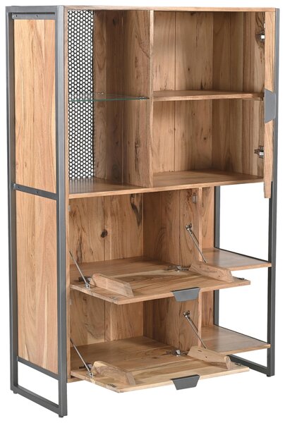 VYSOKÁ KOMODA, akácie, šedá, přírodní barvy, 104/150/40 cm Livetastic - Vysoké komody, Online Only