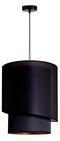 Duolla - Lustr na lanku PARIS 1xE27/15W/230V pr. 40 cm černá/zlatá