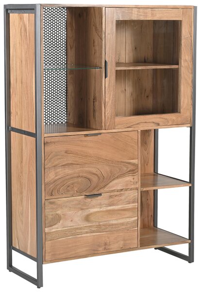 VYSOKÁ KOMODA, akácie, šedá, přírodní barvy, 104/150/40 cm Livetastic - Vysoké komody, Online Only