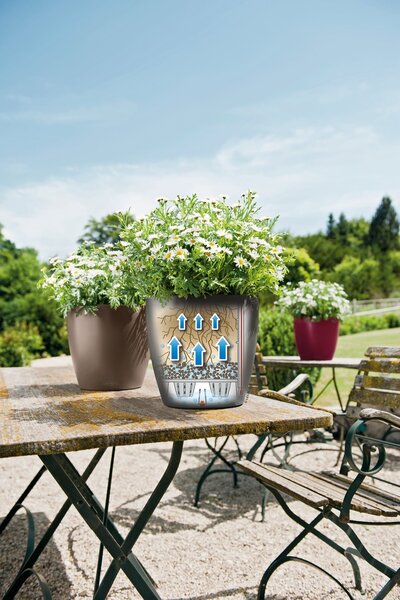 Samozavlažovací květináč Classico Color, průměr 14 cm, bílá