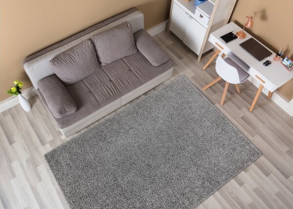 Makro Abra Kusový koberec jednobarevný SOFFI shaggy 5cm šedý Rozměr: 60x100 cm
