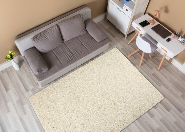 Makro Abra Kusový koberec jednobarevný SOFFI shaggy 5cm krémový Rozměr: 120x170 cm