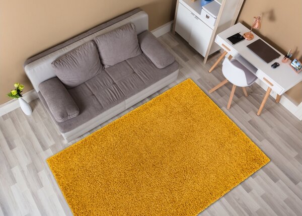 Makro Abra Kusový koberec jednobarevný SOFFI shaggy 5cm žlutý Rozměr: 80x150 cm