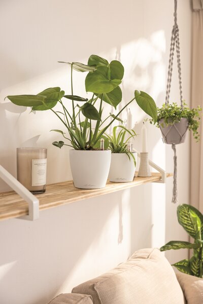 Samozavlažovací květináč Classico Color, průměr 14 cm, bílá