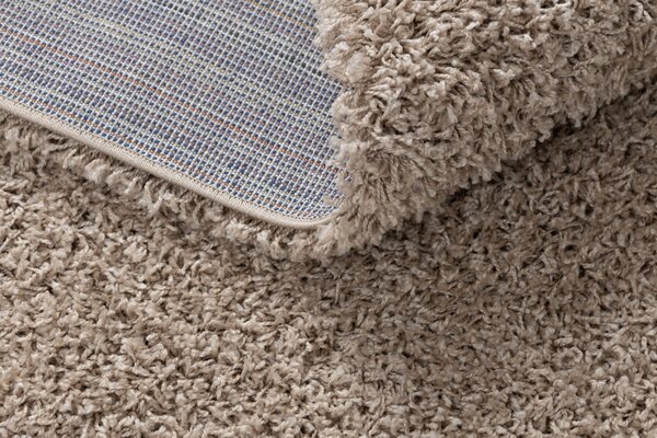 Makro Abra Kusový koberec jednobarevný SOFFI shaggy 5cm béžový Rozměr: 60x250 cm