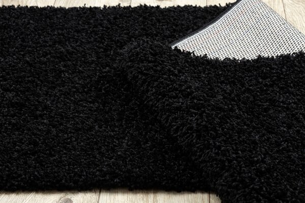 Makro Abra Koberec Běhoun jednobarevný SOFFI shaggy 5cm černý Rozměr: 60x250 cm