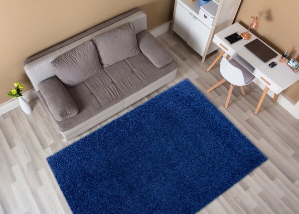Makro Abra Kusový koberec jednobarevný SOFFI shaggy 5cm tmavě modrý Rozměr: 60x100 cm