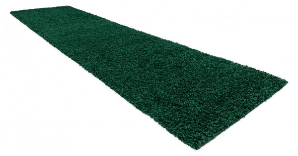 Makro Abra Koberec Běhoun jednobarevný SOFFI shaggy 5cm zelený Rozměr: 60x100 cm