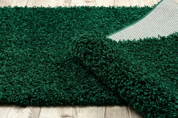 Makro Abra Koberec Běhoun jednobarevný SOFFI shaggy 5cm zelený Rozměr: 60x100 cm