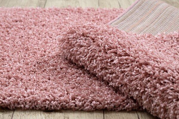 Makro Abra Koberec Běhoun jednobarevný SOFFI shaggy 5cm růžový Rozměr: 70x300 cm