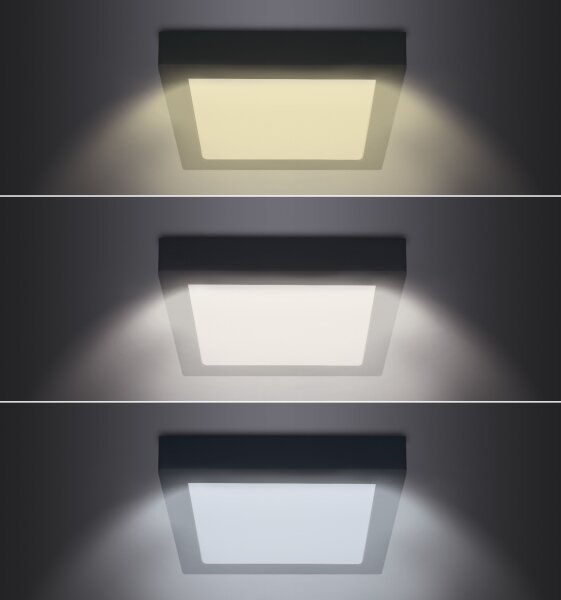 Solight WD171-B- LED Stropní svítidlo LED/12W/230V 3000/4000/6000K černá hranatý