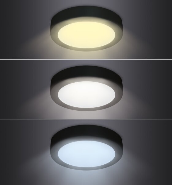 Solight WD172-B - LED Stropní svítidlo LED/18W/230V 3000/4000/6000K černá kulatý