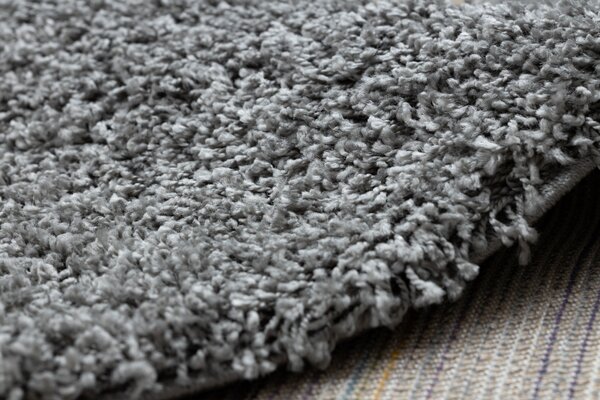 Makro Abra Koberec Běhoun jednobarevný SOFFI shaggy 5cm šedý Rozměr: 60x100 cm
