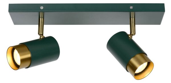 Lucide 35913/02/33 FLORIS stropní bodové svítidlo D100mm | 2xGU10 - zelená, mosaz