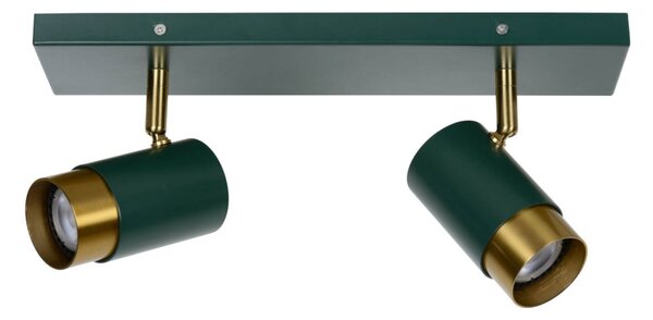 Lucide 35913/02/33 FLORIS stropní bodové svítidlo D100mm | 2xGU10 - zelená, mosaz