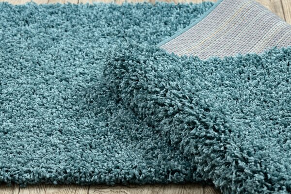 Makro Abra Koberec Běhoun jednobarevný SOFFI shaggy 5cm modrý Rozměr: 60x100 cm
