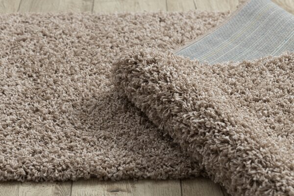 Makro Abra Koberec Běhoun jednobarevný SOFFI shaggy 5cm béžový Rozměr: 60x100 cm