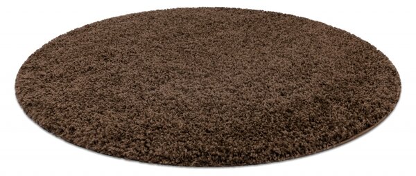 Makro Abra Kulatý koberec jednobarevný SOFFI shaggy 5cm hnědý Rozměr: průměr 80 cm
