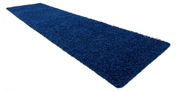 Makro Abra Koberec Běhoun jednobarevný SOFFI shaggy 5cm tmavě modrý Rozměr: 60x100 cm