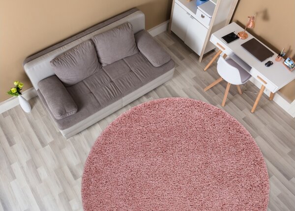 Makro Abra Kulatý koberec jednobarevný SOFFI shaggy 5cm růžový Rozměr: průměr 80 cm