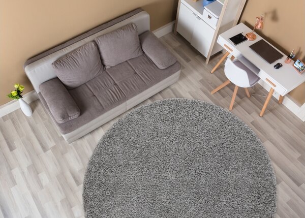 Makro Abra Kulatý koberec jednobarevný SOFFI shaggy 5cm šedý Rozměr: průměr 80 cm