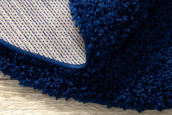Makro Abra Kulatý koberec jednobarevný SOFFI shaggy 5cm tmavě modrý Rozměr: průměr 80 cm