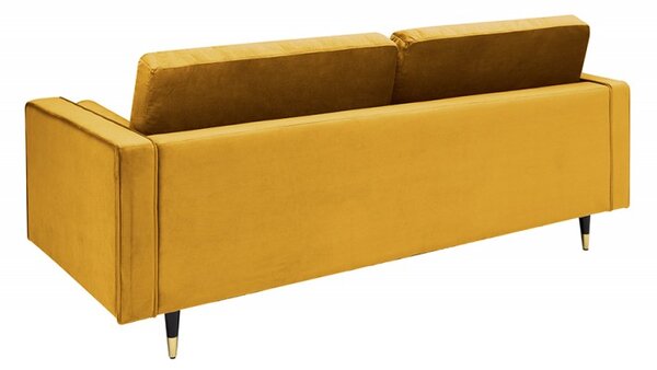 Luxusní pohovka COZY VELVET 220 CM tmavě žlutá samet Nábytek | Obývací pokoj | Sedací soupravy a pohovky | Pohovky | Pevné