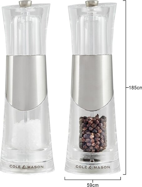 Cole&Mason - Sada mlýnků na sůl a pepř BOBBI 2 ks 18,5 cm