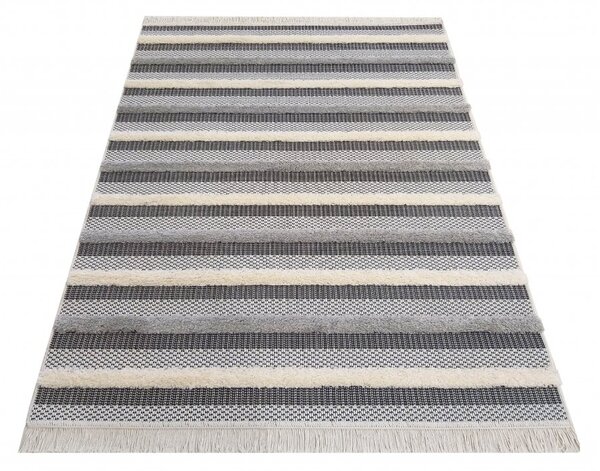Makro Abra Kusový koberec sysal DELI 03 Pruhovaný Šedý Rozměr: 160x230 cm