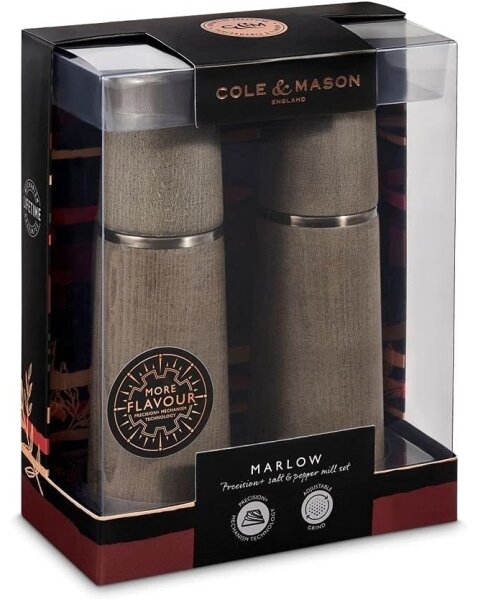 Cole&Mason - Sada mlýnků na sůl a pepř MARLOW buk 2 ks 18,5 cm