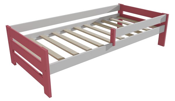 Vomaks Dětská postel se zábranou VMK006D KIDS Rozměr: 70 x 160 cm, Barva: barva růžová + bílá