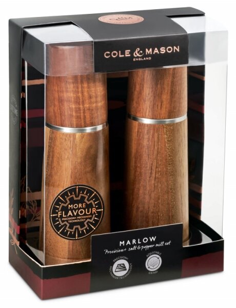 Cole&Mason - Sada mlýnků na sůl a pepř MARLOW akácie 2 ks 18,5 cm