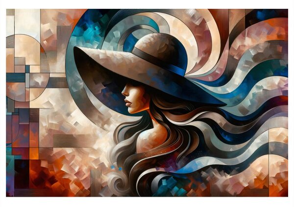 Obraz elegantní žena v barevném stylu