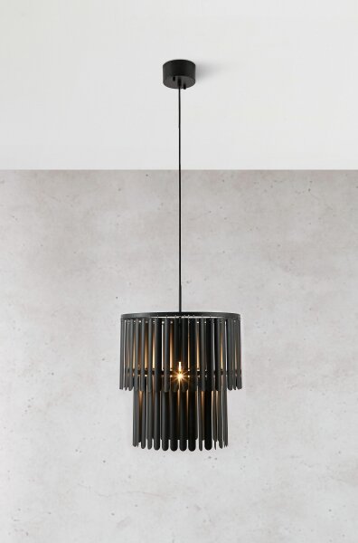 Markslöjd 108581 - Lustr na lanku VIENTO 1xE27/40W/230V černá