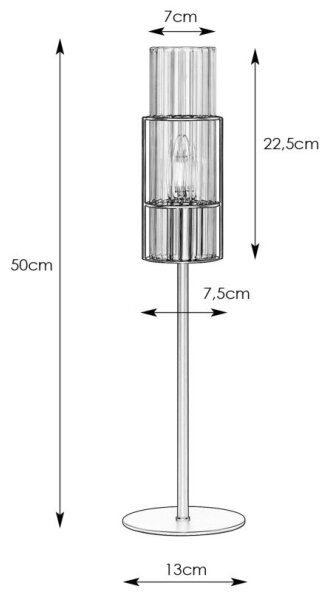 Markslöjd 108557 - Stolní lampa TUBO 1xE14/40W/230V 50 cm lesklý chrom/čirá