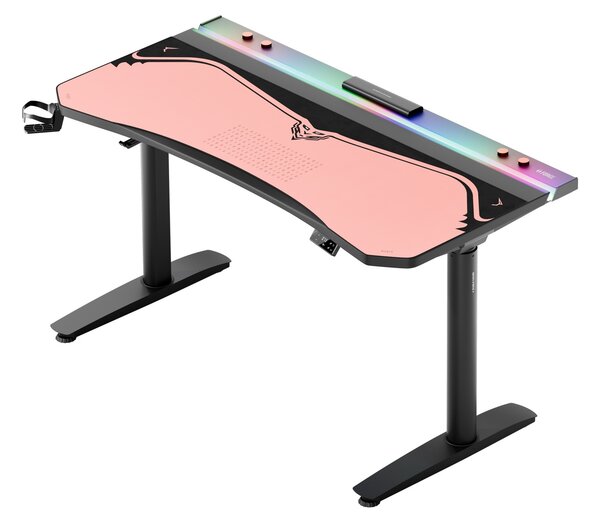 Velká herní podložka na stůl, růžová, 140x52 cm: Diablo X-Forge Akira Pink