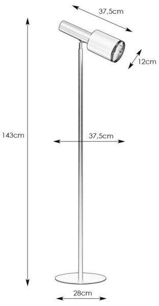 Markslöjd 108542 - Stojací lampa OZZY 1xE27/40W/230V černá
