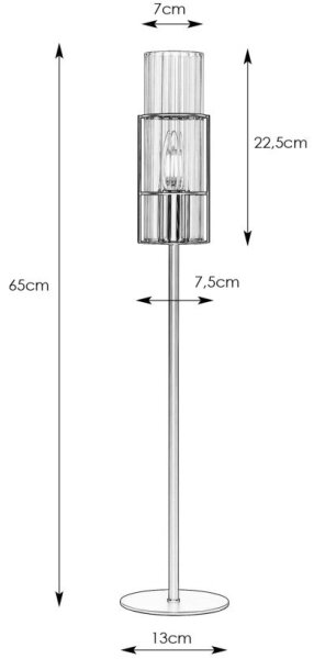 Markslöjd 108556 - Stolní lampa TUBO 1xE14/40W/230V 65 cm černá/čirá
