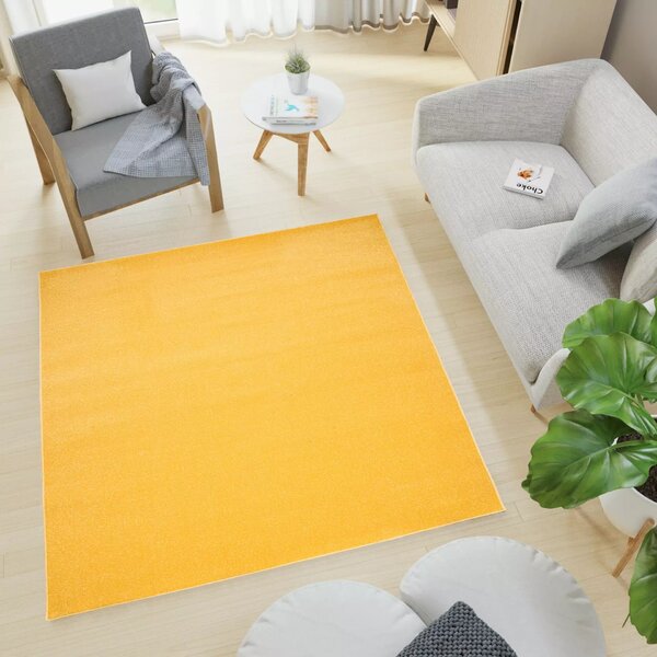 Makro Abra Kusový koberec jednobarevný MONO 6365A žlutý Rozměr: 80x150 cm