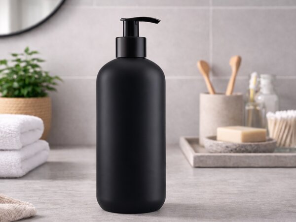 Černá lahvička s pumpičkou s černým uzávěrem Rozměr: 250 ml