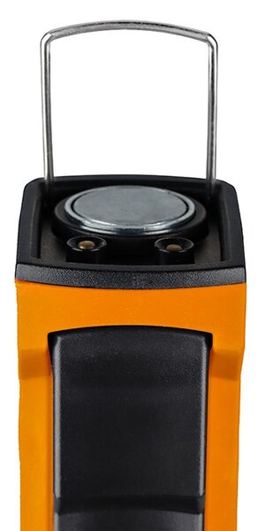 SOLIGHT Multifunkční nabíjecí LED lampa 500lm + 70lm, COB, Li-Ion, USB, černooranžová