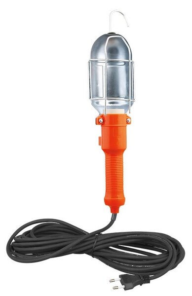 SOLIGHT Montážní lampa, E27, AC 230V, 5m, oranžová kovová mřížka