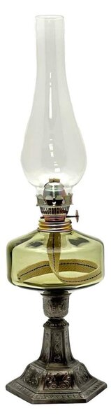 Petrolejová lampa LUDMILA 42 cm lesní zelená