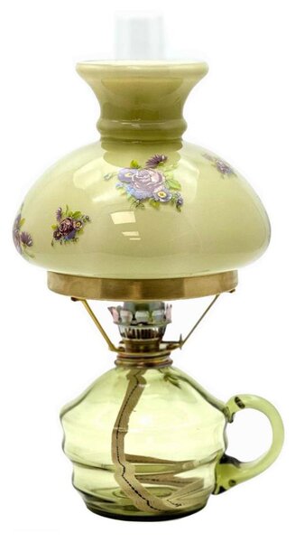 Petrolejová lampa KLÁRA 34 cm lesní zelená