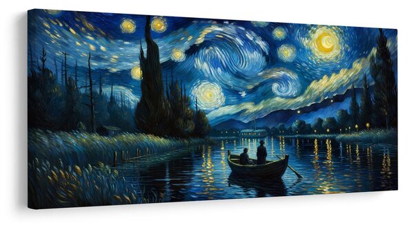 Obraz hvězdná noc u řeky