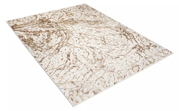 Makro Abra Moderní kusový koberec HERA H880R Abstraktní krémový hnědý Rozměr: 140x200 cm