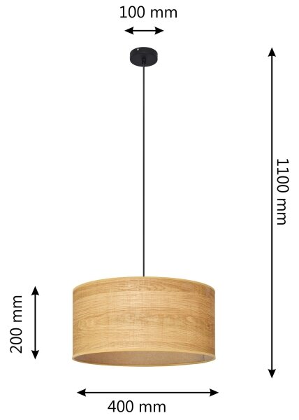 Lustr na lanku ALBA 1xE27/15W/230V pr. 40 cm hnědá/černá